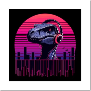 Jurassic music city retro Posters and Art